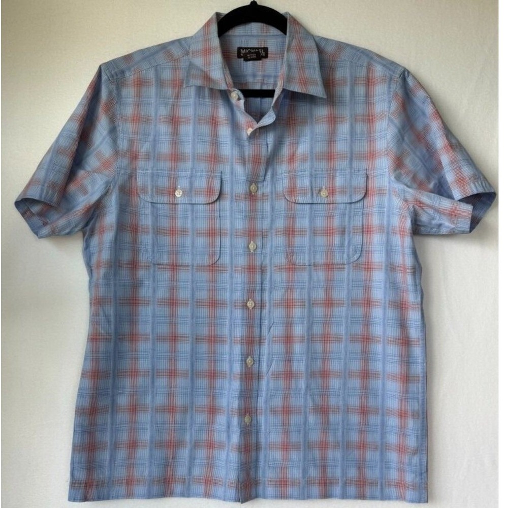 Michael Kors Short‑Sleeve Button‑Down Shirt – Size Large